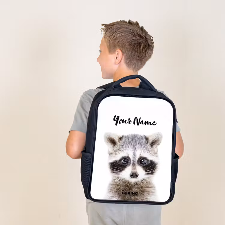 Kids backpack - Black - Rachid Racoon — 2