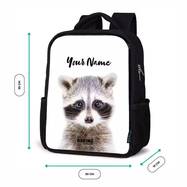 Kids backpack - Black - Rachid Racoon — 8