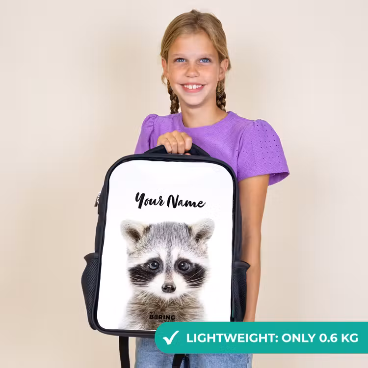Kids backpack - Black - Rachid Racoon — 9
