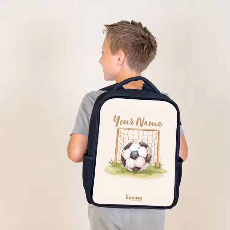 Kids backpack - Black - Soccer in a goal — 2