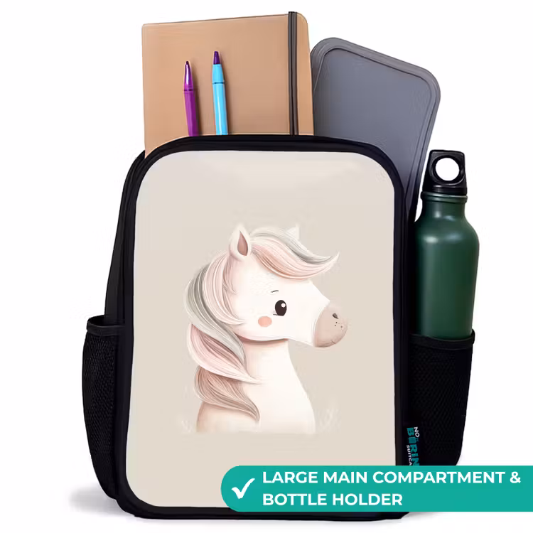 Kids backpack - Black - Unicorn in pink pastel colors — 10