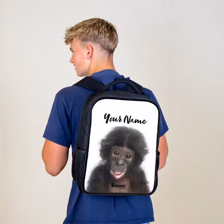 Kids backpack - Black - Charlie Chimp — 5