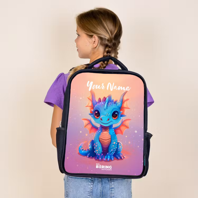Kids backpack - Black - Cute baby dragon — 4