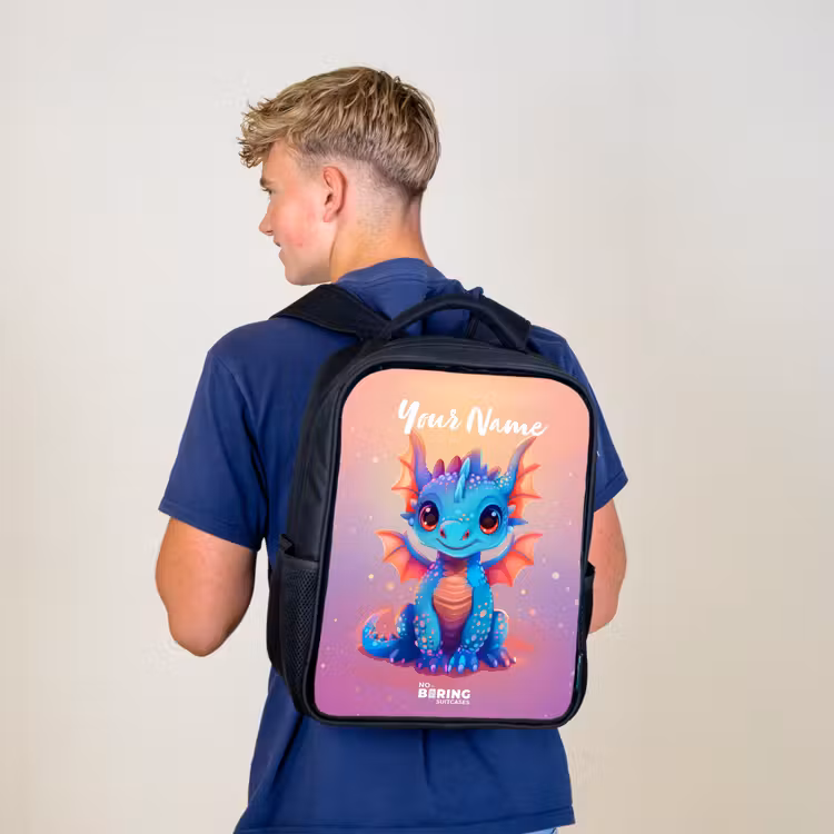 Kids backpack - Black - Cute baby dragon — 5
