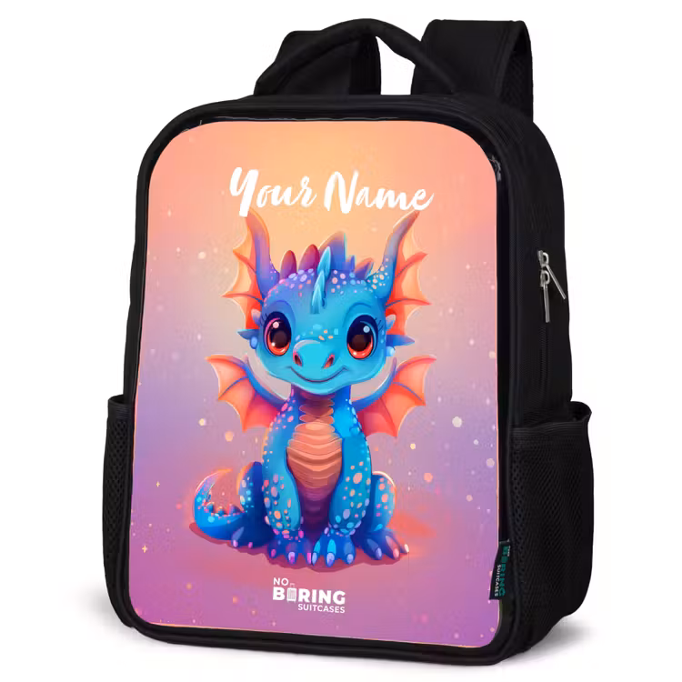Kids backpack - Black - Cute baby dragon — 6