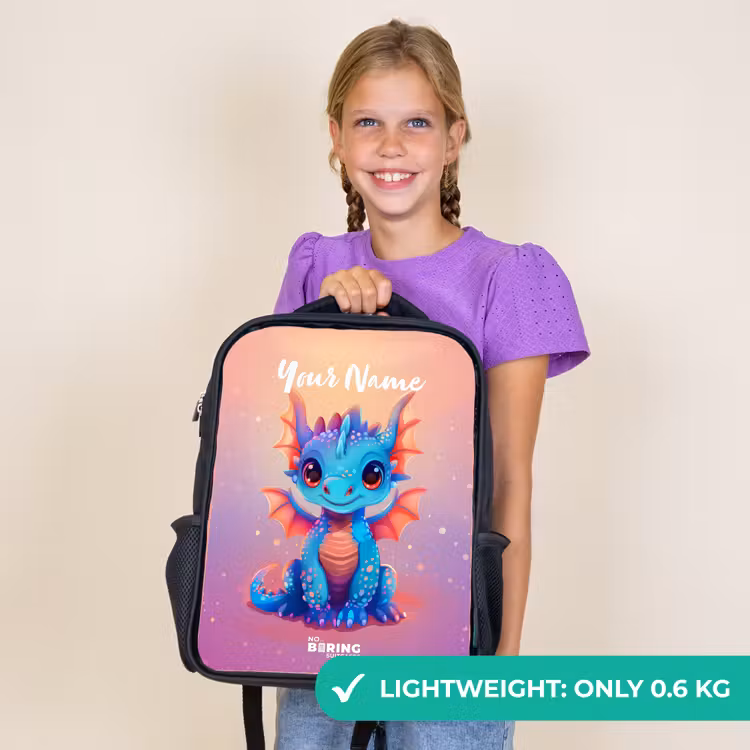 Kids backpack - Black - Cute baby dragon — 9