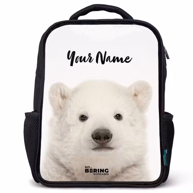 Kids backpack - Black - Cute Polar Bear — 1