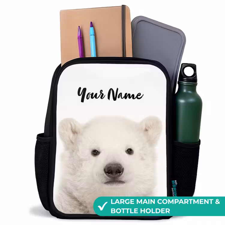 Kids backpack - Black - Cute Polar Bear — 10