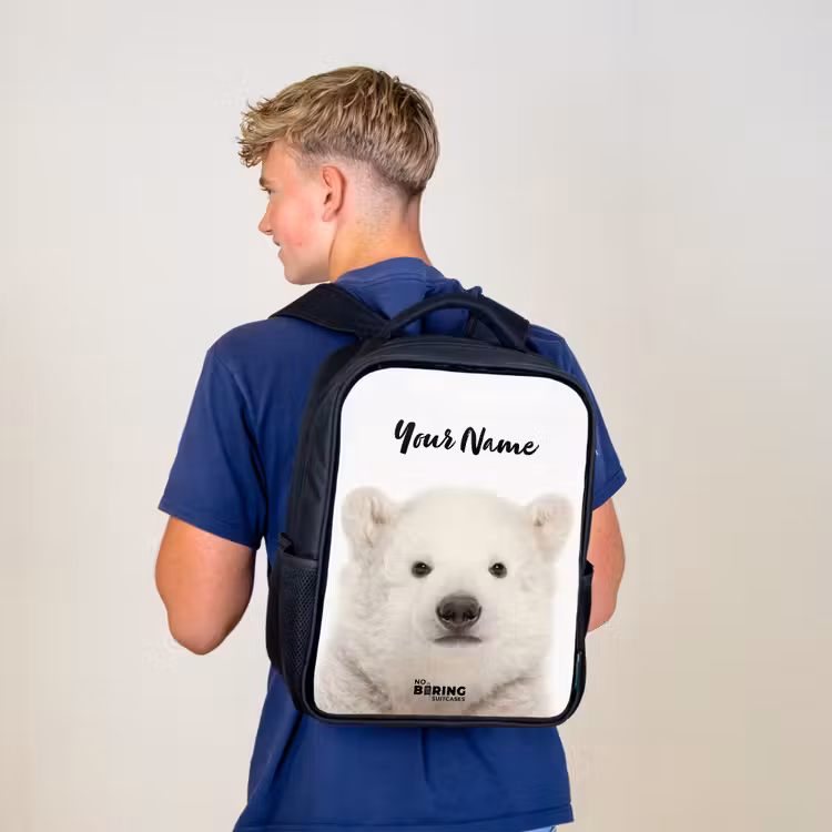 Kids backpack - Black - Cute Polar Bear — 5