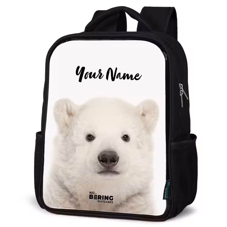 Kids backpack - Black - Cute Polar Bear — 6