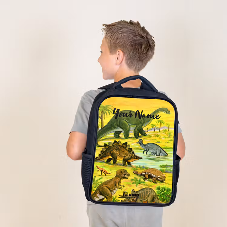 Kids backpack - Black - Dinosaur in Dinosaurland — 2