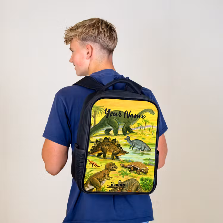 Kids backpack - Black - Dinosaur in Dinosaurland — 5