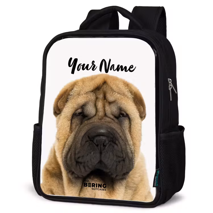 Kids backpack - Black - Dog with Angry Head — 6