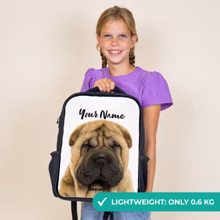 Kids backpack - Black - Dog with Angry Head — 9