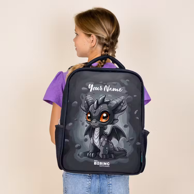Kids backpack - Black - Gino gray tail — 4