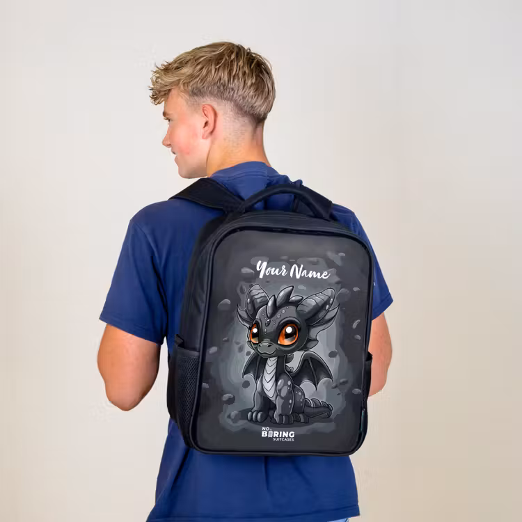 Kids backpack - Black - Gino gray tail — 5