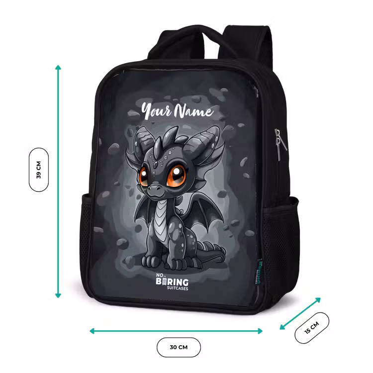 Kids backpack - Black - Gino gray tail — 8