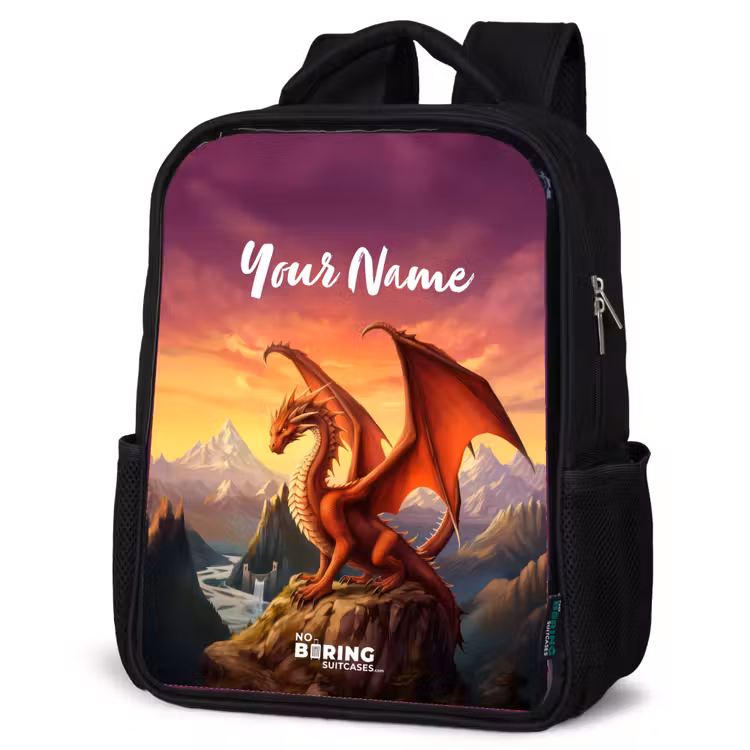 Kids backpack - Black - Red giant dragon — 6