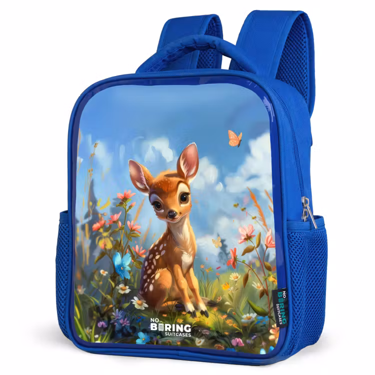 Kids backpack - Blue - Bailey flower deer — 7