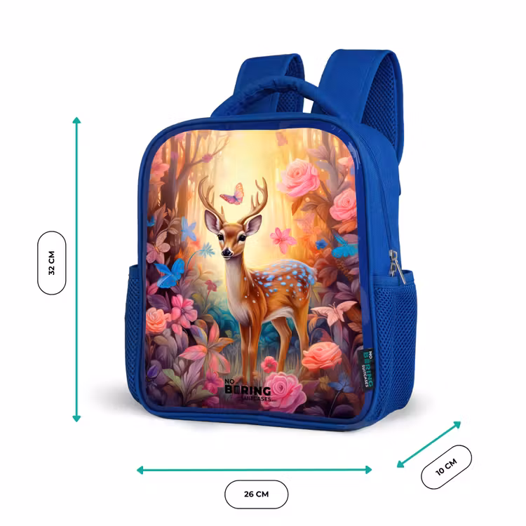 Kids backpack - Blue - Blossom forest deer — 6