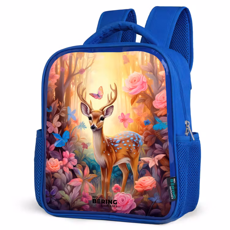 Kids backpack - Blue - Blossom forest deer — 7