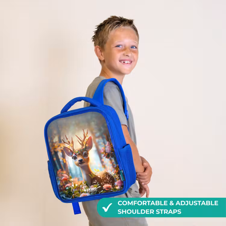 Kids backpack - Blue - Bo flower antlers — 4