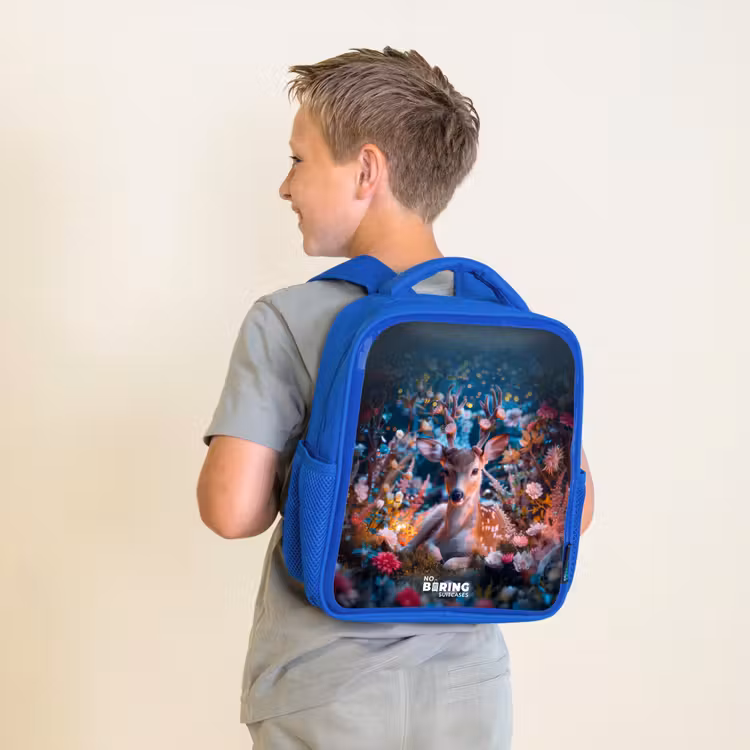 Kids backpack - Blue - Eduard red deer — 2