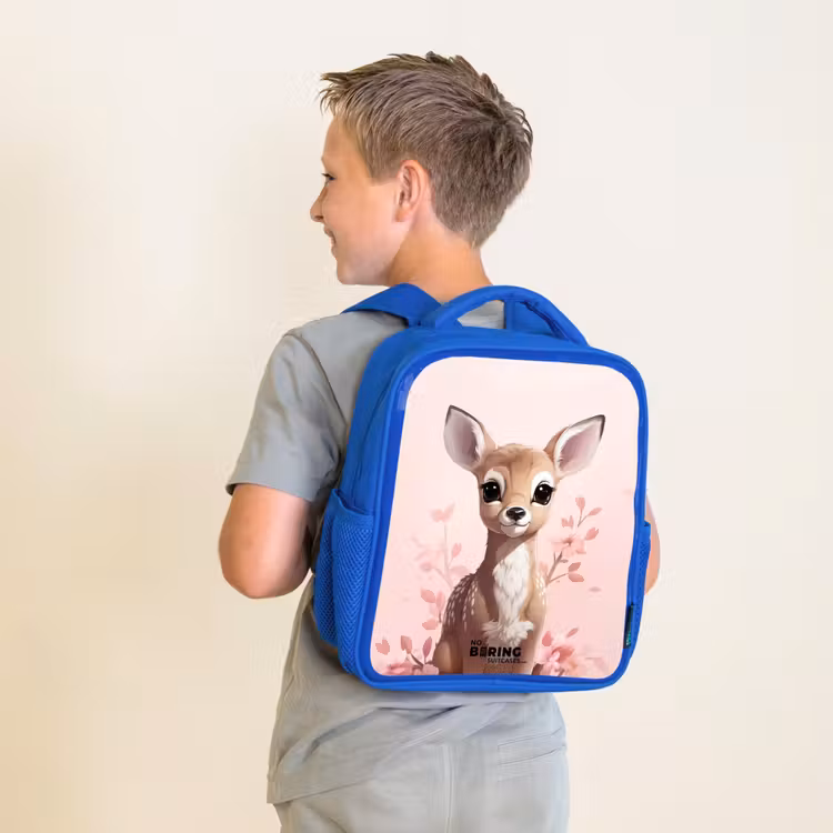 Kids backpack - Blue - Hedwig deer — 2