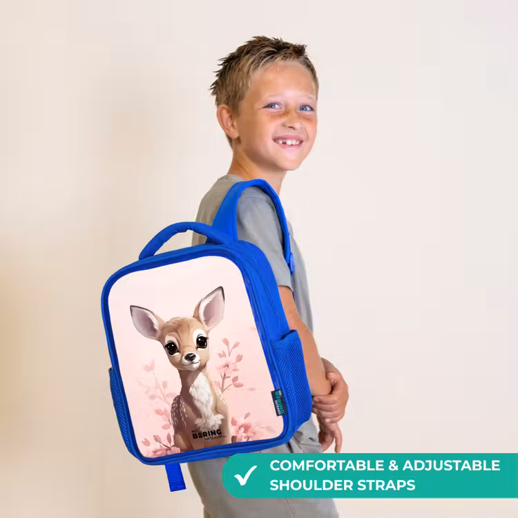 Kids backpack - Blue - Hedwig deer — 4