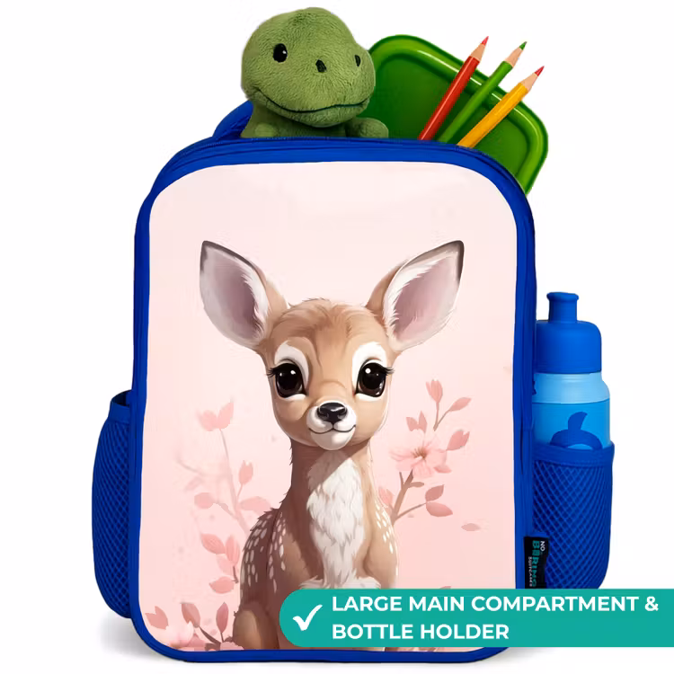 Kids backpack - Blue - Hedwig deer — 5