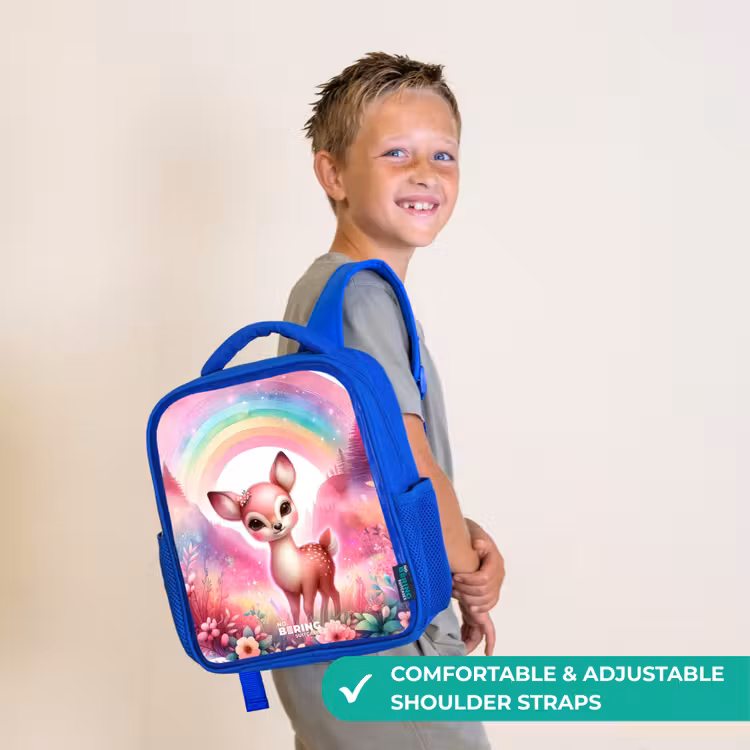 Kids backpack - Blue - Pink roebuck — 4