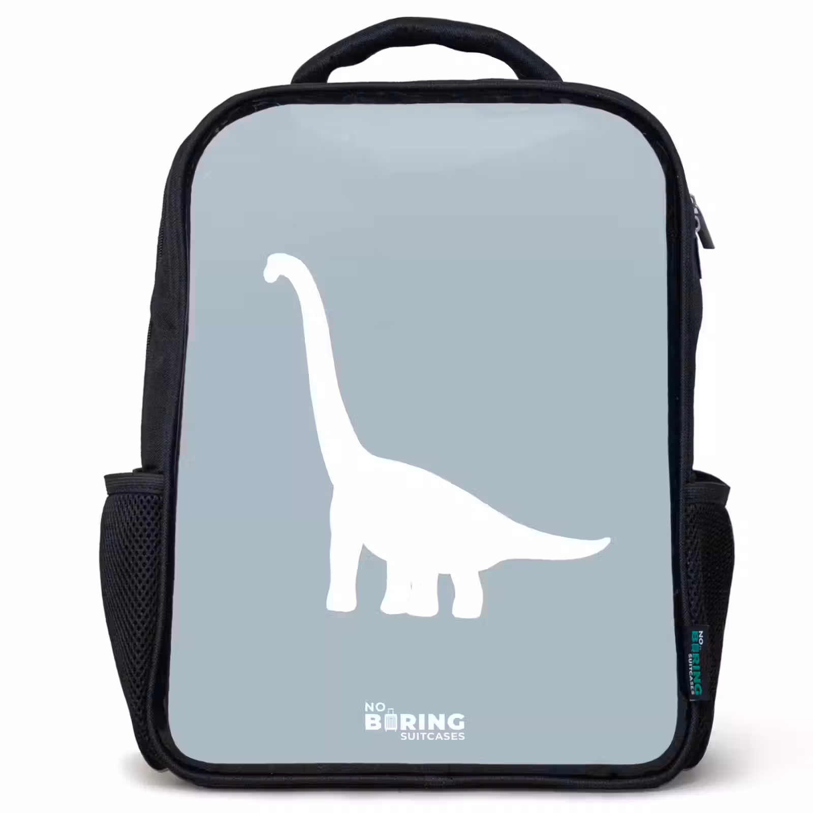 Kids backpack - Black - Blue with Brachiosaurus dino — 1