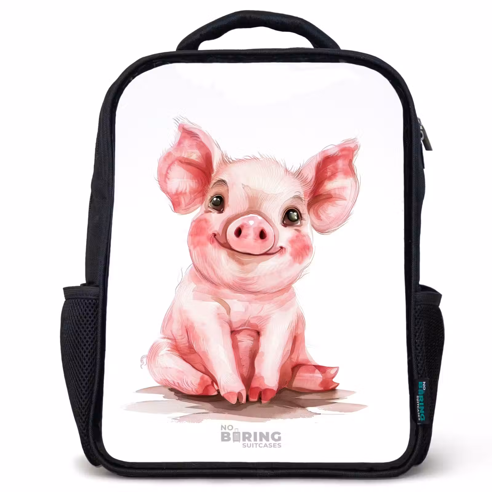 Kids backpack - Black - Pink baby pig — 1
