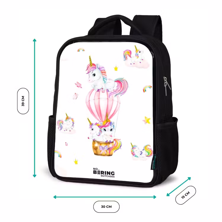 Kids backpack - Black - Airy unicorns — 8
