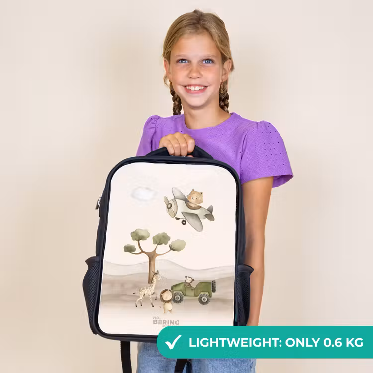 Kids backpack - Black - Animals on safari — 9