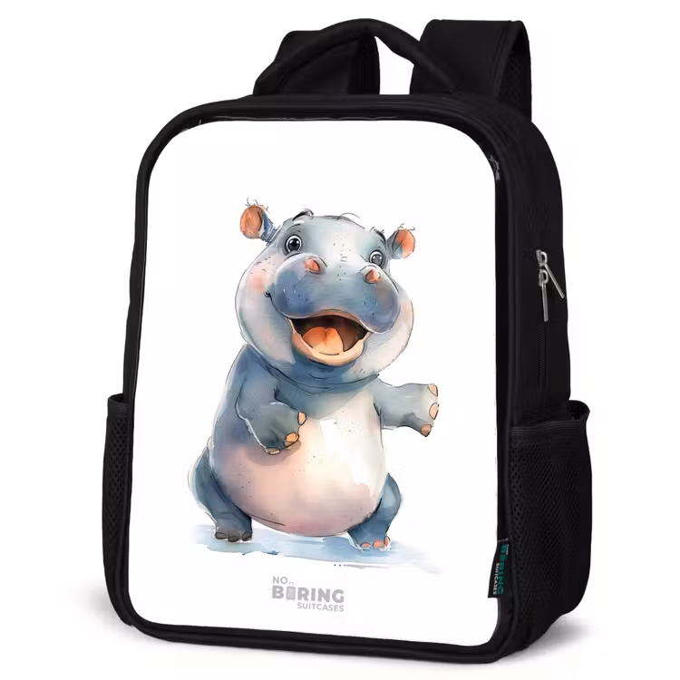 Kids backpack - Black - Baby hippo — 6
