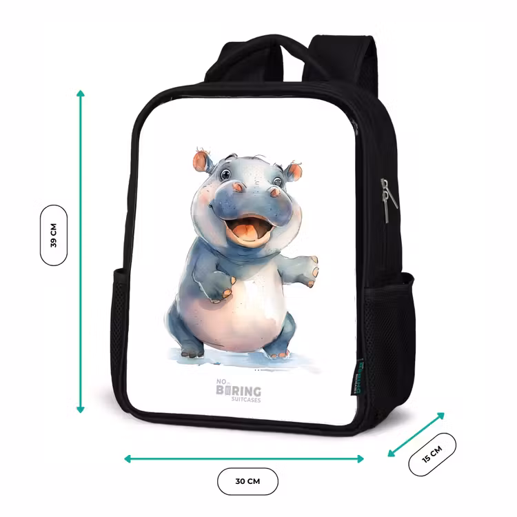 Kids backpack - Black - Baby hippo — 8