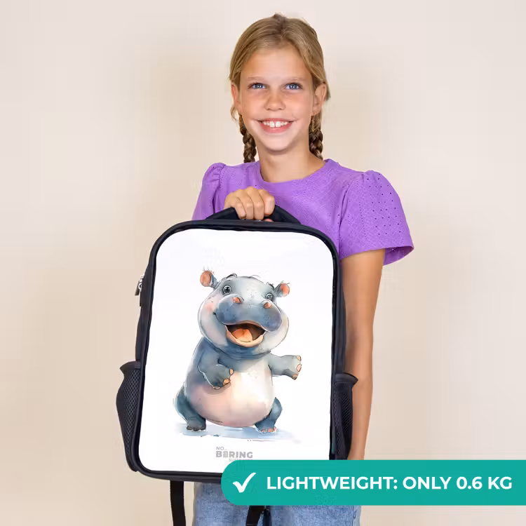 Kids backpack - Black - Baby hippo — 9