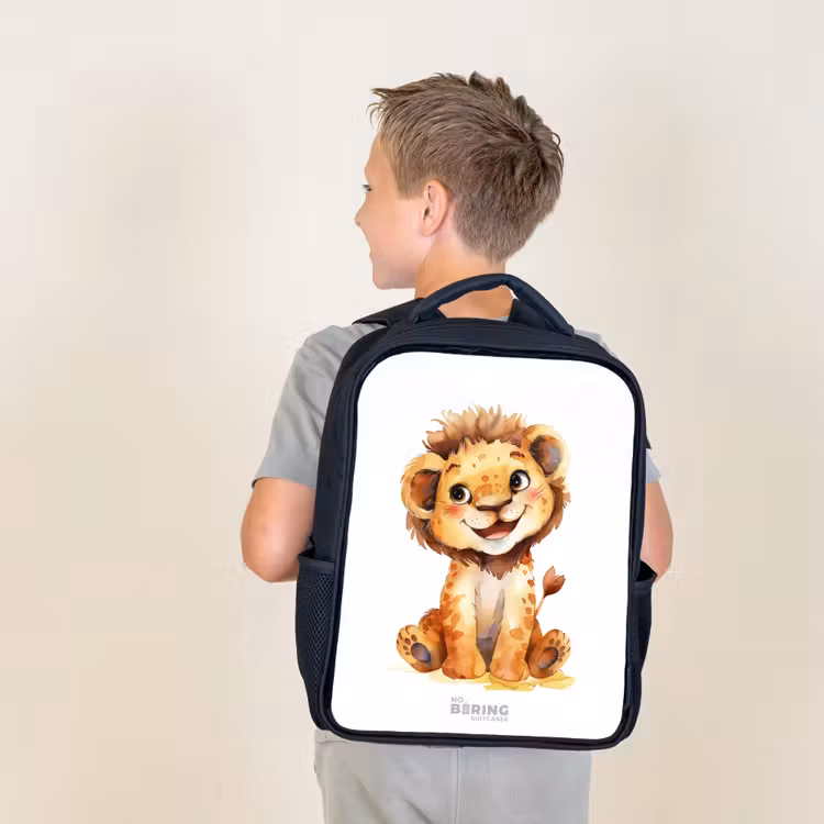 Kids backpack - Black - Baby lion — 2