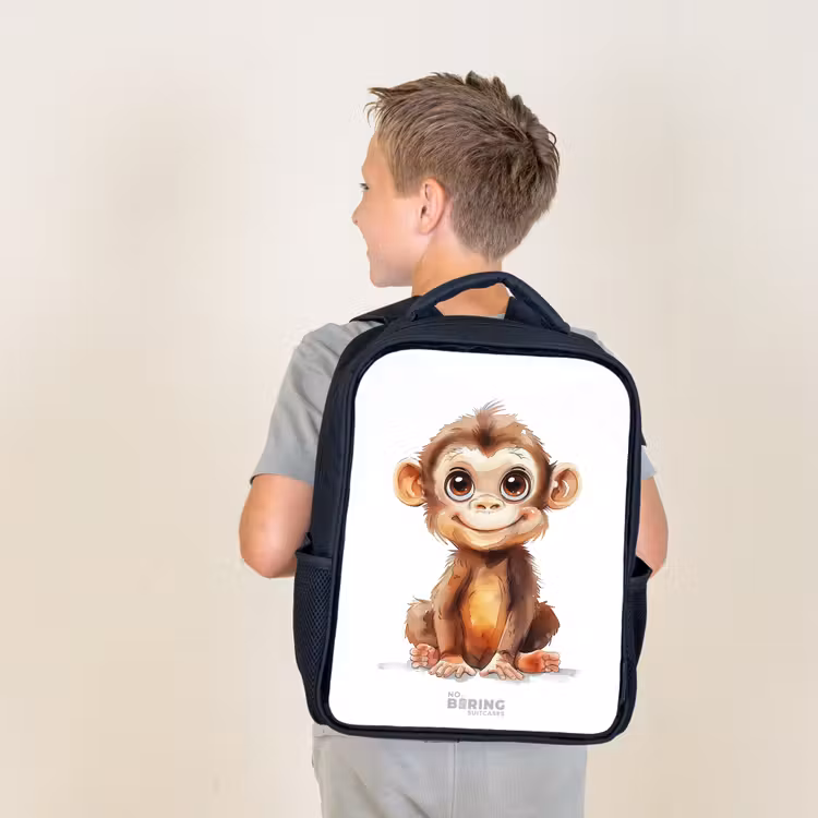 Kids backpack - Black - Baby monkey — 2