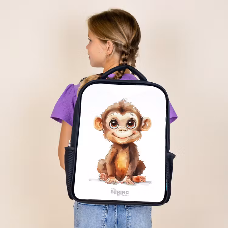 Kids backpack - Black - Baby monkey — 4