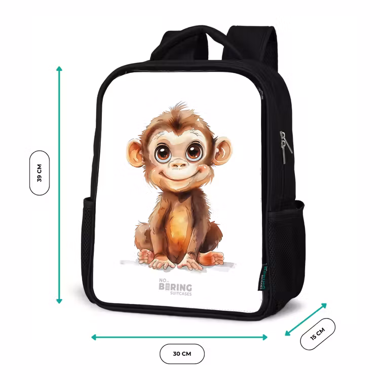 Kids backpack - Black - Baby monkey — 8