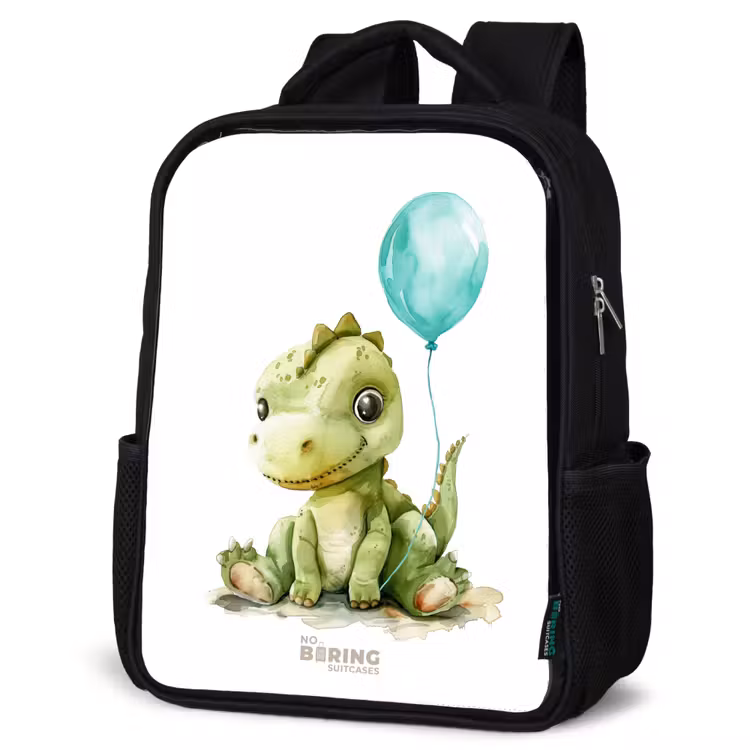 Kids backpack - Black - Dino with blue balloon — 6