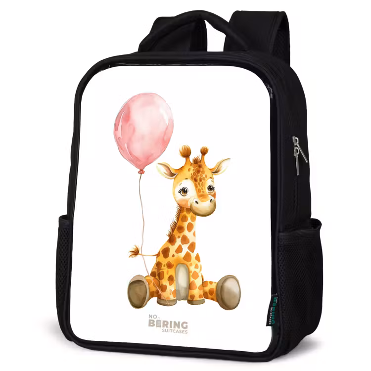 Kids backpack - Black - Giraffe with pink balloon — 6