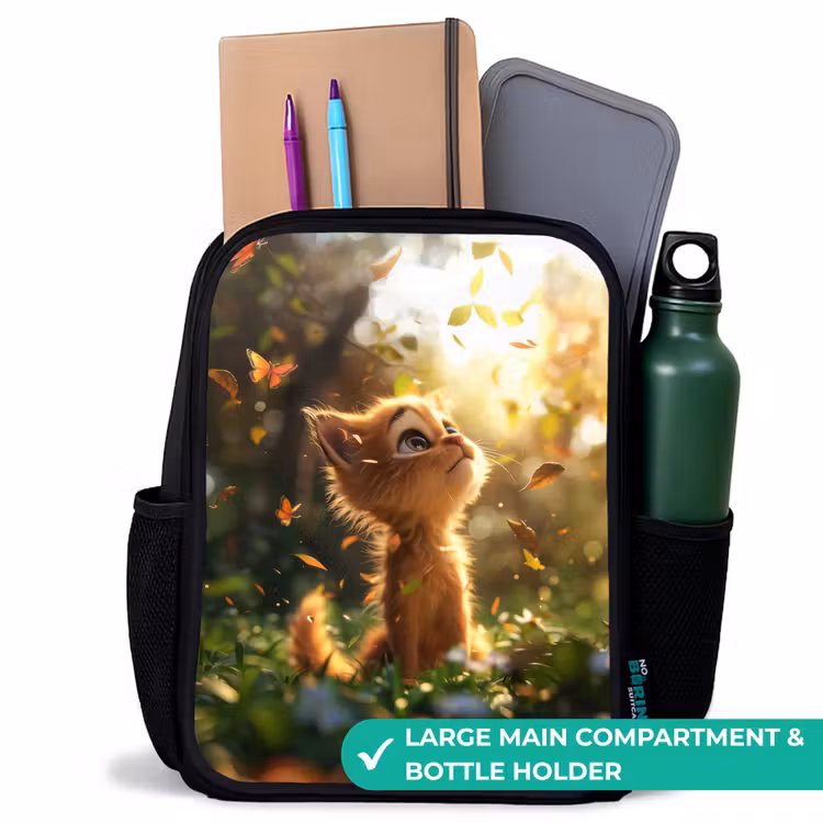 Kids backpack - Black - Henry autumn kitten — 10
