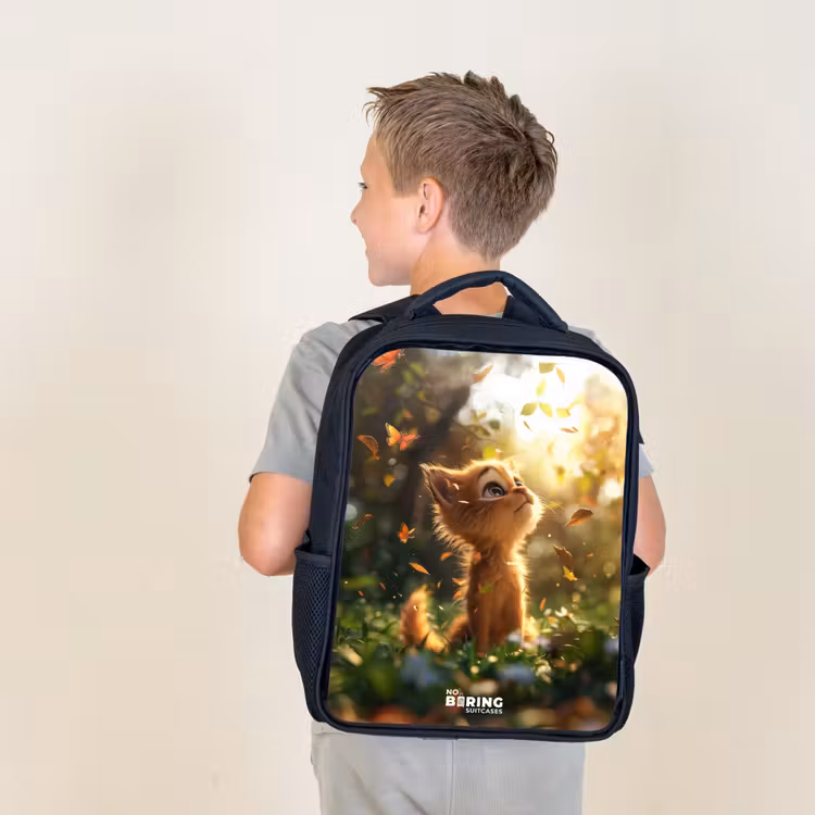 Kids backpack - Black - Henry autumn kitten — 2