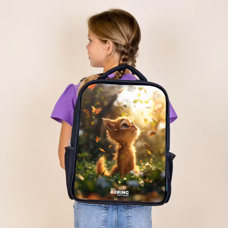 Kids backpack - Black - Henry autumn kitten — 4