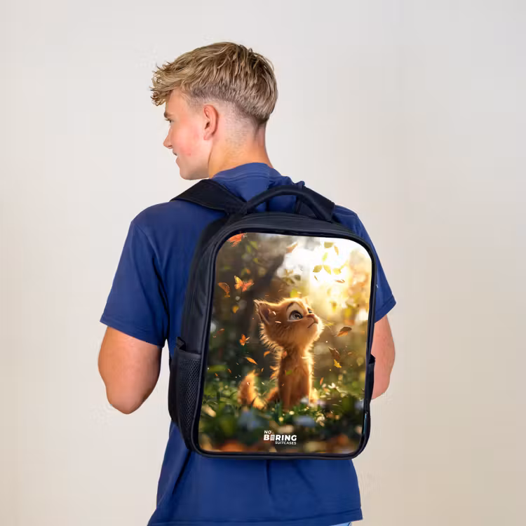Kids backpack - Black - Henry autumn kitten — 5