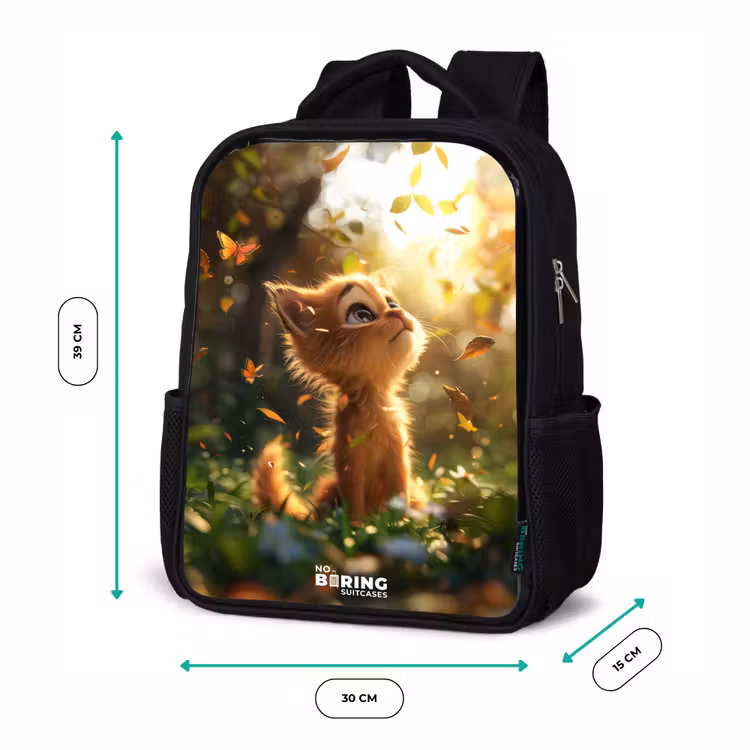 Kids backpack - Black - Henry autumn kitten — 8