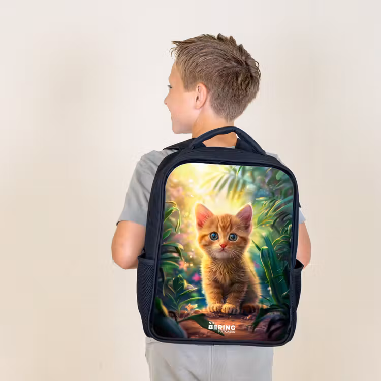 Kids backpack - Black - Kees kitten — 2